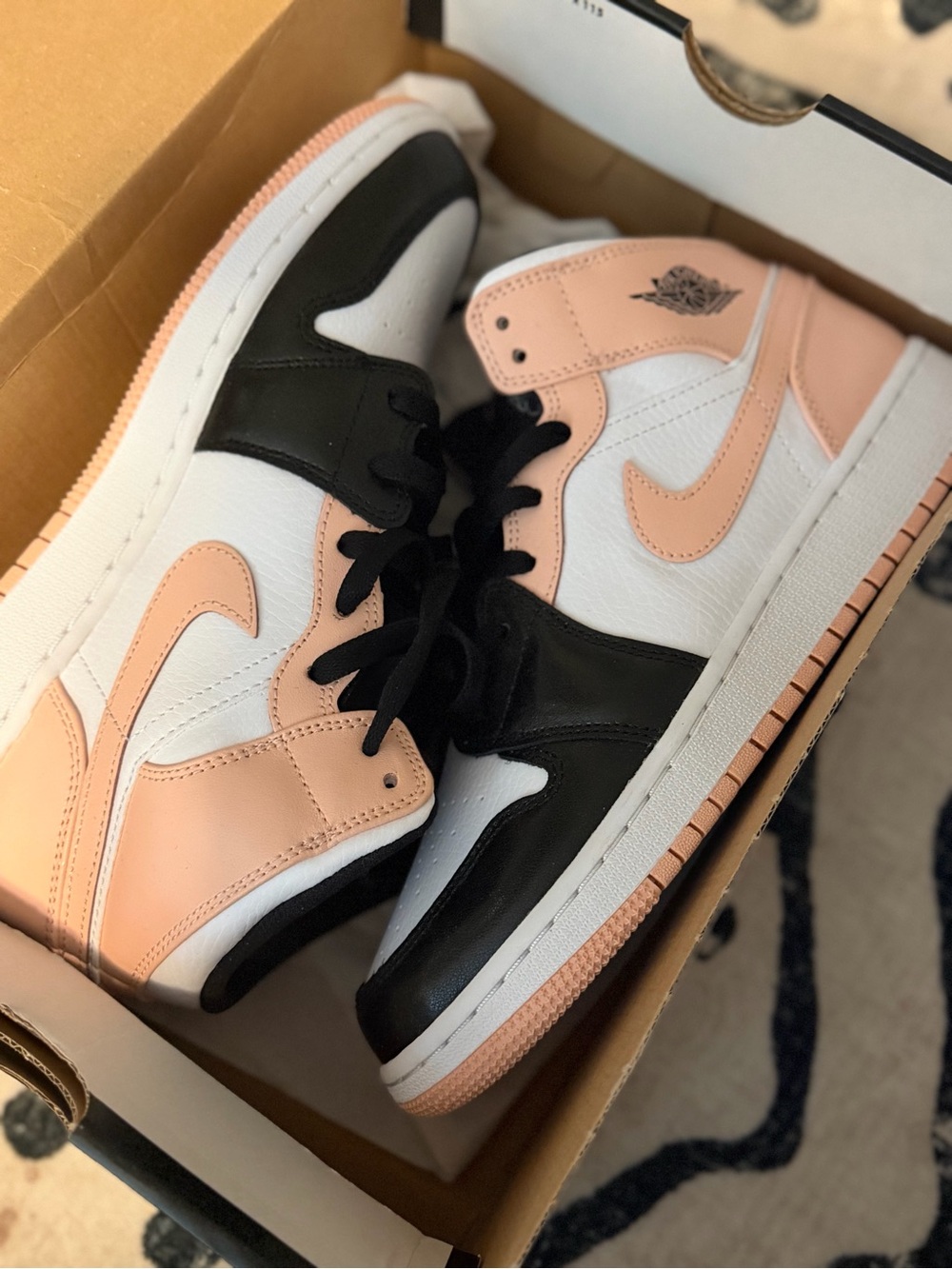 Jordan Women’s Sneakers - White, Black & Peach - Picture 2 of 4